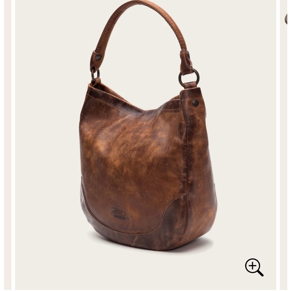 Frye Distressed Brown Leather Hobo Bag
